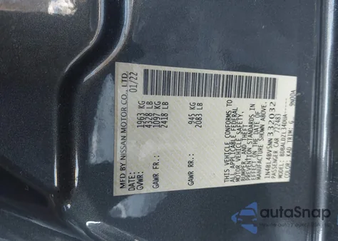 2022 Nissan Altima S Fwd из США, поврежденный, VIN 1N4BL4BV5NN332032